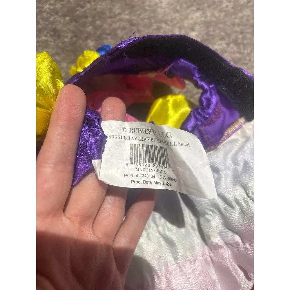 Unbranded Fruit Dancer Dog Costume Ruffle Satin Dress Pineapple Hat Multi Small